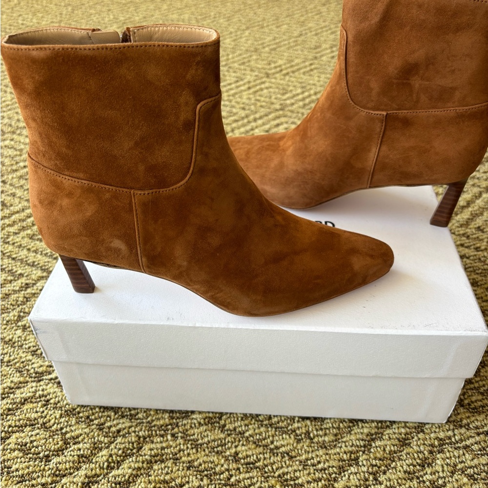Veronica Beard Kelby Suede Ankle Boots color Hazelwood - Picture 9 of 10